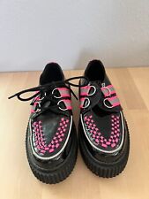T.U.K Creepers Pink Black Patent Vegan Women's Size 6
