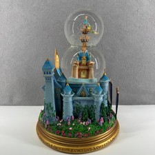 Disney Tinkerbell Castle Rotating Music Double Bubble Water Snow Globe READ