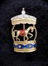 Carousel Horse Brooch Gold