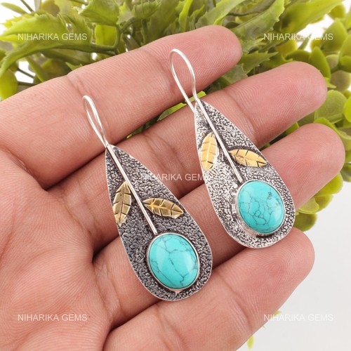 Oval blue turquoise stone - turquoise,