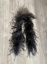 Ostrich feather boa vintage burlesque showgirl Black 1m