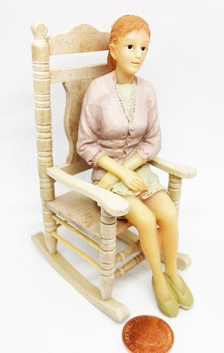 Dolls house lady rocking - dolls,