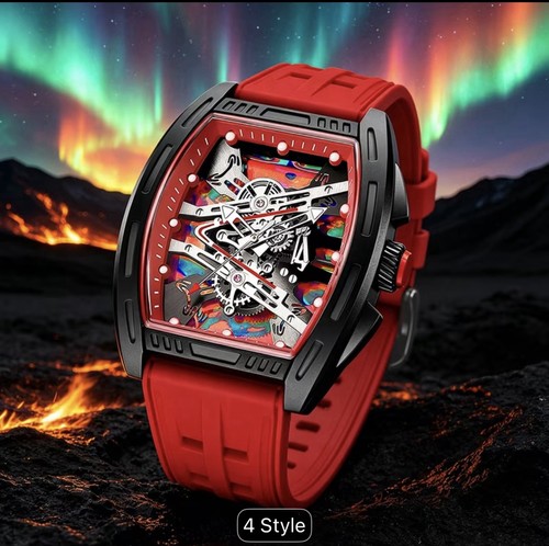 New tonneau skeleton watch - new,