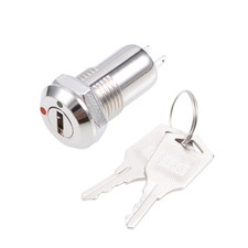 1Pcs 12mm 2 Positions ON OFF Electric Key lock Push Button Switch