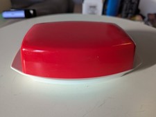 melaware red vintage butter dish