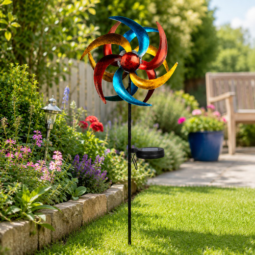 Solar powered garden wind - garden,