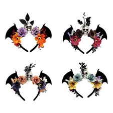 Detailed Plastic Bat Skull Headbands Suitable For Most Ages Halloween Outfits
