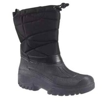 MEN SNOW BOOTS WINTER WATERPROOF YARD MUCKER THERMAL WELLINGTONS FUR WARM BLACK