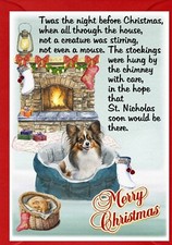 Papillon Butterly Dog A6 (4"x 6") Christmas Card (Blank inside) by Starprint