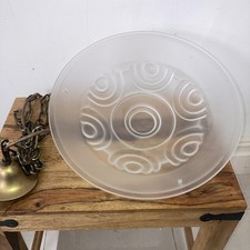 Beautiful Vintage Art Deco French Pressed Glass Ceiling Light Shade W/ Fittings