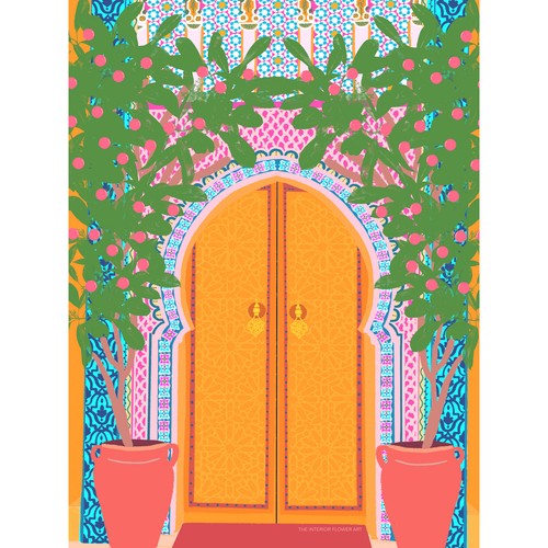 Moroccan door bright - moroccan,