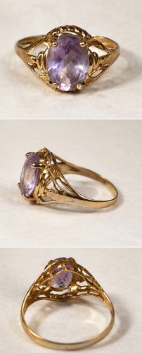 Vintage 10ct gold - gold, amethyst