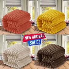 550 GSM Heavy Fleece Blanket Sofa Bed Throw Warm Weighted Blanket Single Double