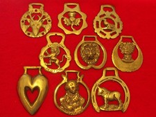 Collection of 9 x Vintage Cast Horse Brasses of Different Designs #m05