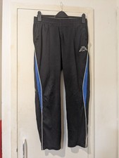 Kappa Men's Tracksuit Bottoms Joggers Size Large Zip Up Ankles Black And Blue