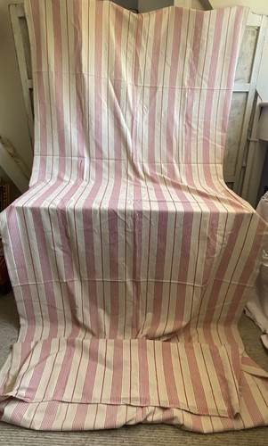 Antique fabric red ticking - red,