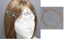 GRECIAN BOHO EASTERN  ROMAN GOLD/SILVER CHAIN DISC HEADBAND FESTIVAL HEADDRESS