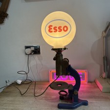 ESSO LAMP UPCYCLED BRASS MICROSCOPE LAMP , REPO GLOBE VERY DIFFERENT !
