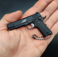 Gun Pistol Keychain Keyring Kimber 1911 Moving Slide & Removable Mag In Black 