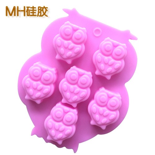 Owls pink silicone mould - pink,