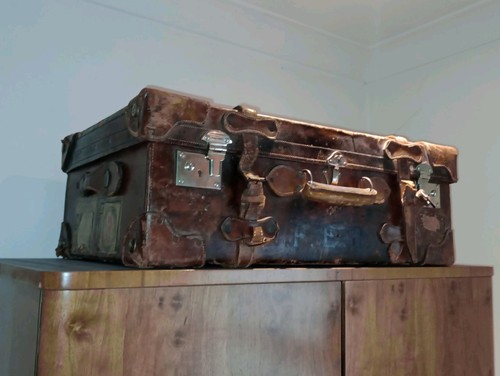 Antique leather travel - antique,