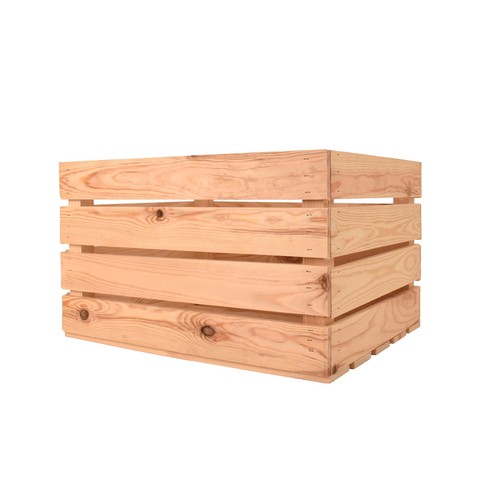 Natural wooden storage crate - wooden,