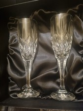 Gleneagles Crystal Champagne Flutes 24% Lead Crystal Gift Boxed New Pair Present
