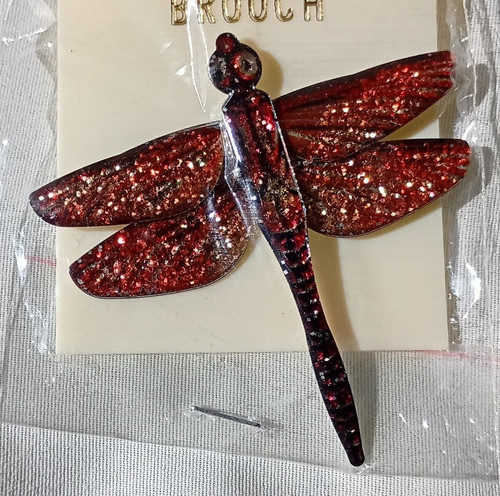 Red glitter resin - resin, dragonfly