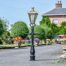 Miniature 1.5m Antique Brass Dorchester Victorian Lantern Lamp Post Set