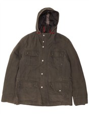 MARLBORO CLASSICS Mens Hooded Windbreaker Jacket EU 46 Small Khaki Cotton CB13