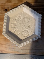 The 1869 Victorian Pottery Hexagon Shortbread Mold Vintage Decorative
