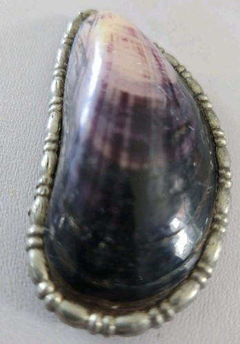 Vintage mussel shell pewter - mussel,