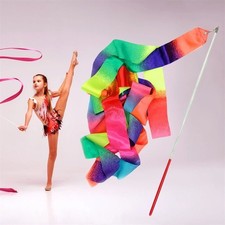 1pc 2/4M Ribbon Gym Dance Rhythmic Art Gymnastic Streamer Baton Twirling Rod
