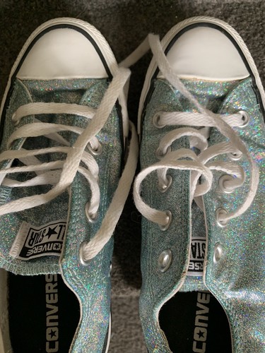 Converse blue sparkly trainers - converse,