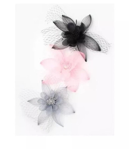 Flower mesh feather clip - mesh,