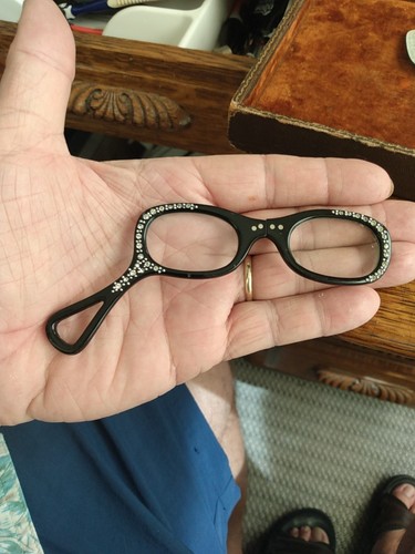 Vintage black foldable glasses - black,