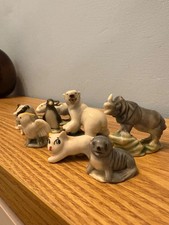 A Collection Of Eight Vintage Wade Whimsies Miniature Figurines - Variety Of Set