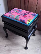 Vintage rise & fall piano stool newly upholstered with House Of Hackney  fabric
