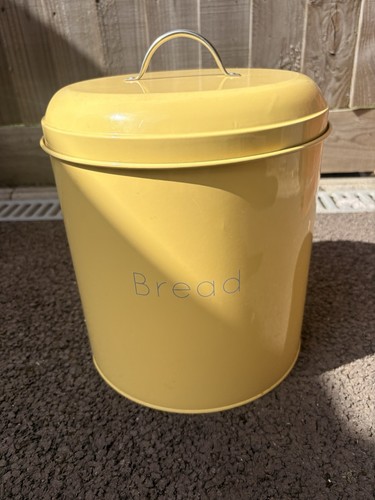 Vintage enamel round bread bin - round,