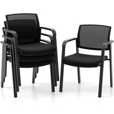 Set of 2 Stackable Office Guest Mesh Chairs Meeting Waiting Room Office Chairs