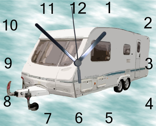 Caravan wall hanging clock - caravan,,