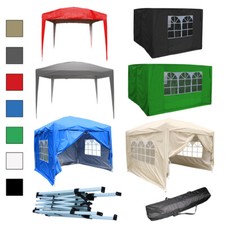 Outdoor Pop Up Gazebo Garden Marquee Tent Top Cover Side Panels Sand Bags Frame