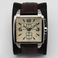 Men's Tissot Quadrato Chronograph Cream Dial Pre-owned T005.517.16.267.00