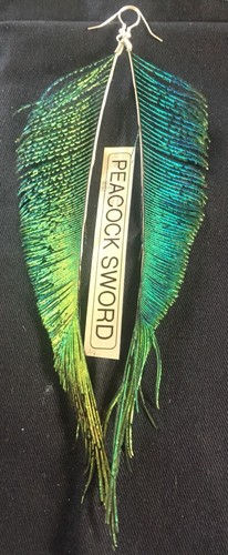 Real peacock sword feather - real,