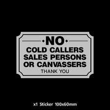 No Cold Callers Canvassers Sales Front Door Sign Sticker - Letterbox