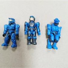 3pcs Mega Construx Bloks Halo Spartan Elite Marines Blue 2" Collectible Figure