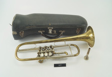 Old brass rotary valve trumpet