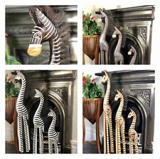 Wooden Zebra Ornament Statue