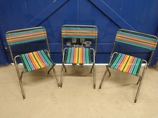 3x Vintage Rainbow Deckchairs
