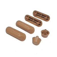 Heritage Wood Toilet Seat Buffers Set in Oak Round & Long 32mm Centres HBP-Y